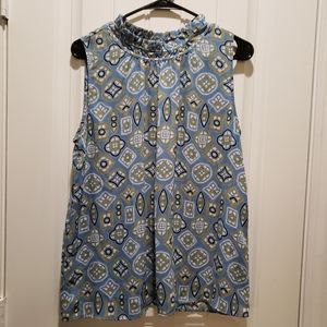 BUY 2 GET 1 FREE Ann Taylor Factory Geometric Mock Neck Sleeveless Blouse